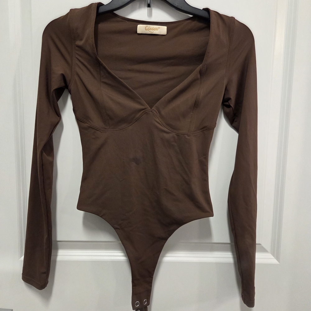 Brown Long Sleeve Bodysuit